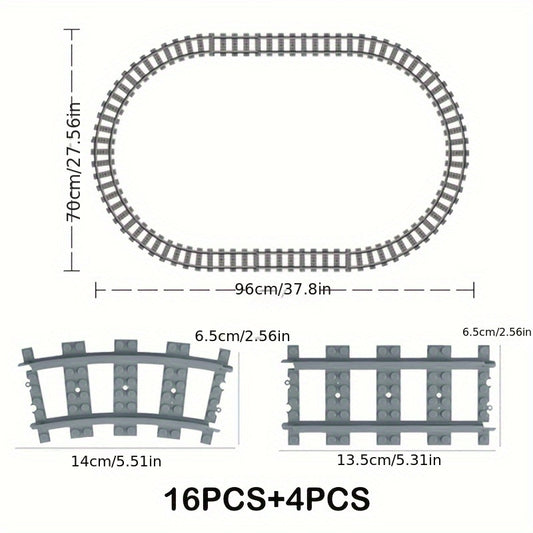 20pcs Train Track Building Block Set - DIY Christmas Gift
