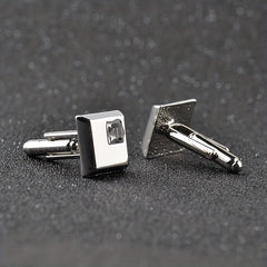 Alloy Men's Shirt Cufflinks with Artificial Diamond Inlay