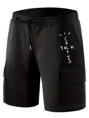 Men's Casual Waist Drawstring Cargo Shorts