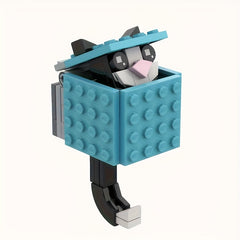Mechanical Cat Key Holder Building Blocks Hook Keychain Toy