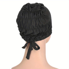 Ruched Turban Cap Elastic Head Wrap Hijab Chemo Hats