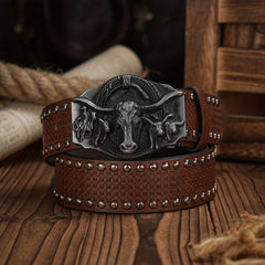 Vintage Pattern Buckle PU Leather Belt For Men