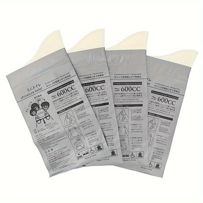 4pcs Car Toilet Emergency Urine Bag Disposable Outdoor Camping Toilet