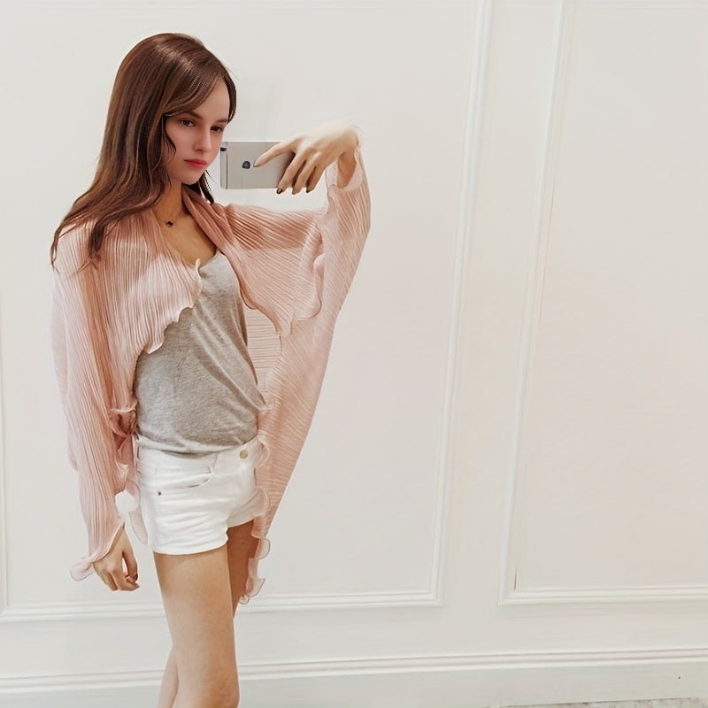 Chiffon Crinkle Shawl Ruffles Sun Protection Scarf Bandana