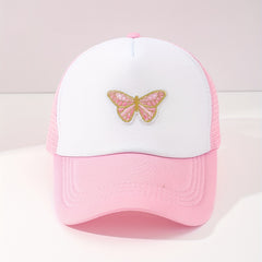 Butterfly Embroidery Mesh Baseball Cap for Couple