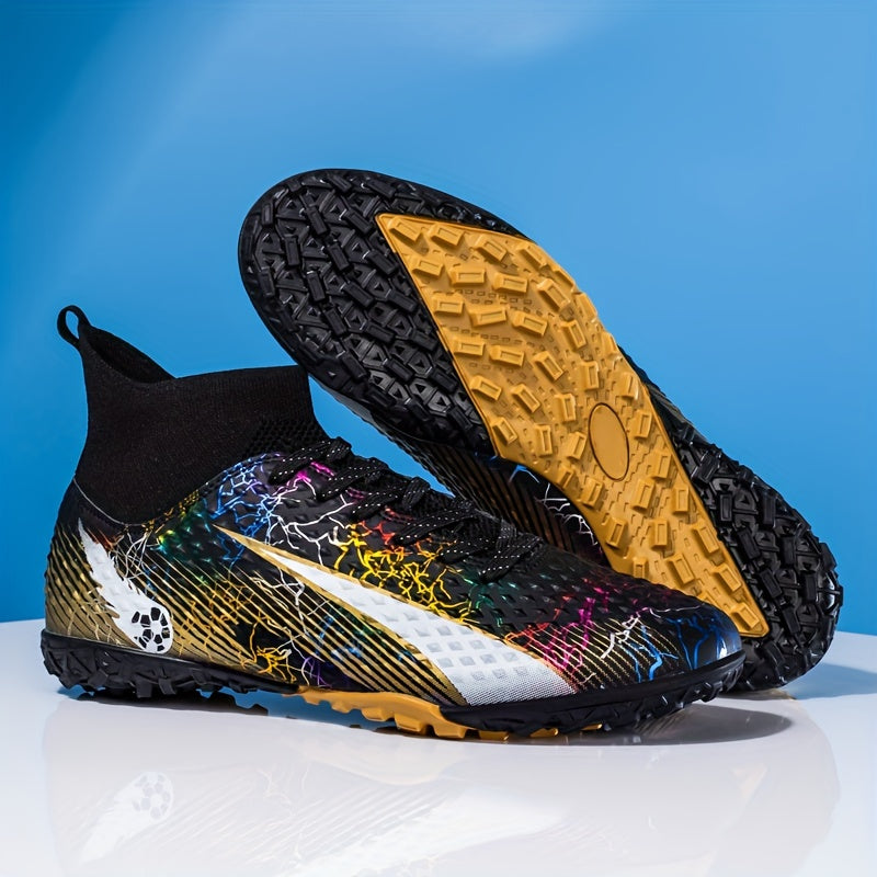 Boy's High Top Turf Football Boots - Professional Outdoor TF Soccer Cleats