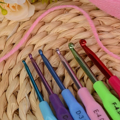 6pcs Colorful Crochet Candy Woolen Non-slip Knitting Stick Set