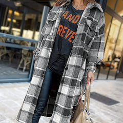Plaid Shirt Jacket Button Up Casual Shacket for Spring & Fall