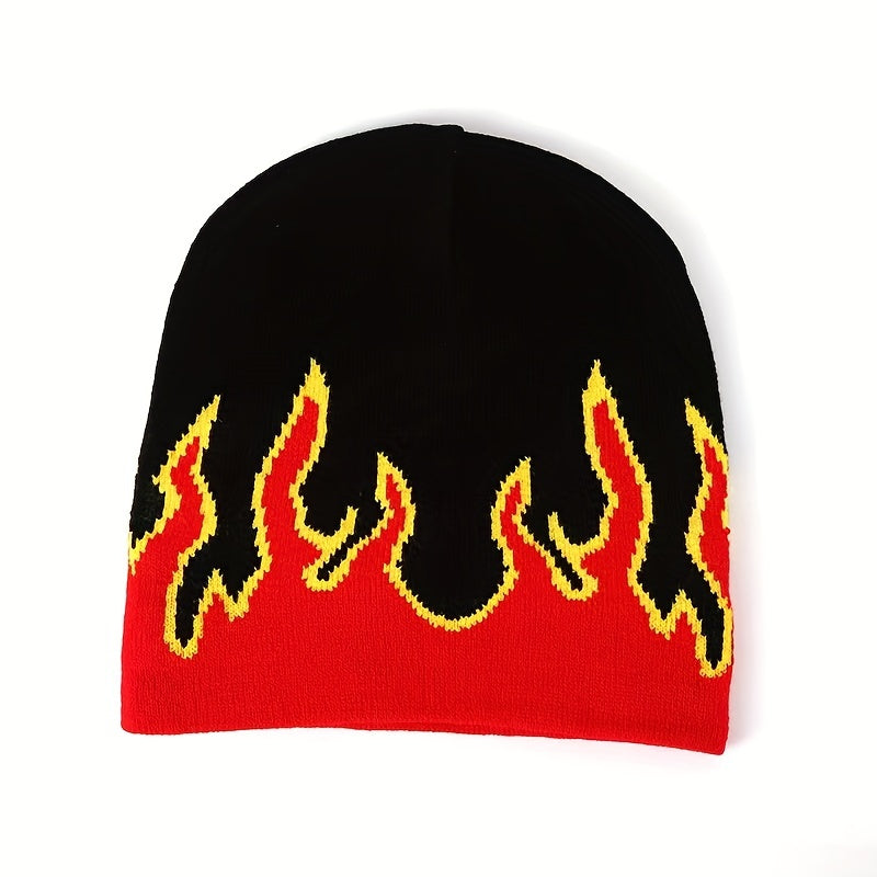 Flame Knitted Hat Hip Hop Street Outdoor Pullover Beanie