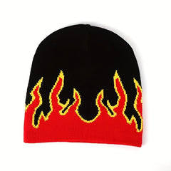 Flame Knitted Hat Hip Hop Street Outdoor Pullover Beanie