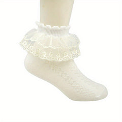 Baby Lace Solid Socks Girls Breathable Mesh Princess Sock Dance Socks