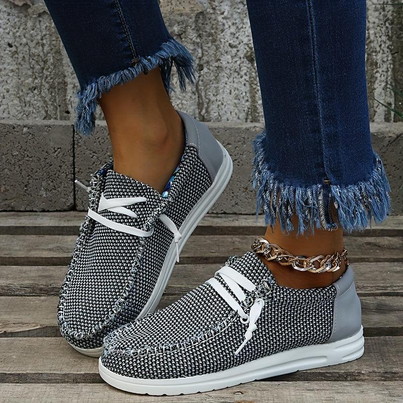 Women's Lightweight Lace Up Loafers Walking Sneakers