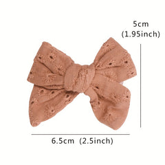 10pcs High Bowknot Hair Clips Lace Embroidery Flower Side Clips for Baby Girls