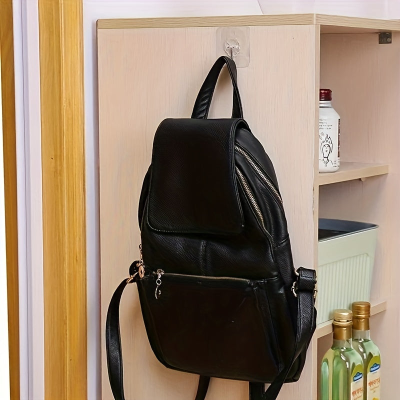 5 Transparent Reusable Wall Hooks Waterproof Adhesive Strong Seamless Paste