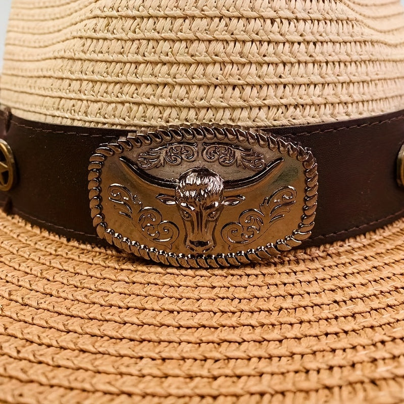 Stripe Cowboy Hat Stylish Sunshade Hat For Men