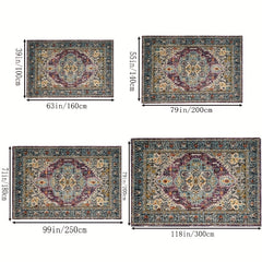 Fluffy Faux Wool Area Rug Vintage Persian Carpet - Soft, Non-slip, Anti-fouling
