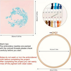 Birds Pattern Embroidery Starter Kit for Beginners