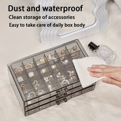 Mini Jewelry Storage Cabinet Transparent Dressing Table Box