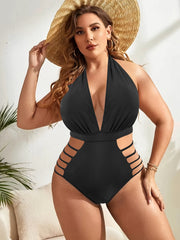 Sexy Deep V Neck One Piece Swimsuit