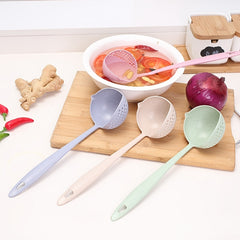 Wheat Straw Ladle Soup Spoon Leak Spoon 2-in-1 Plastic Tableware