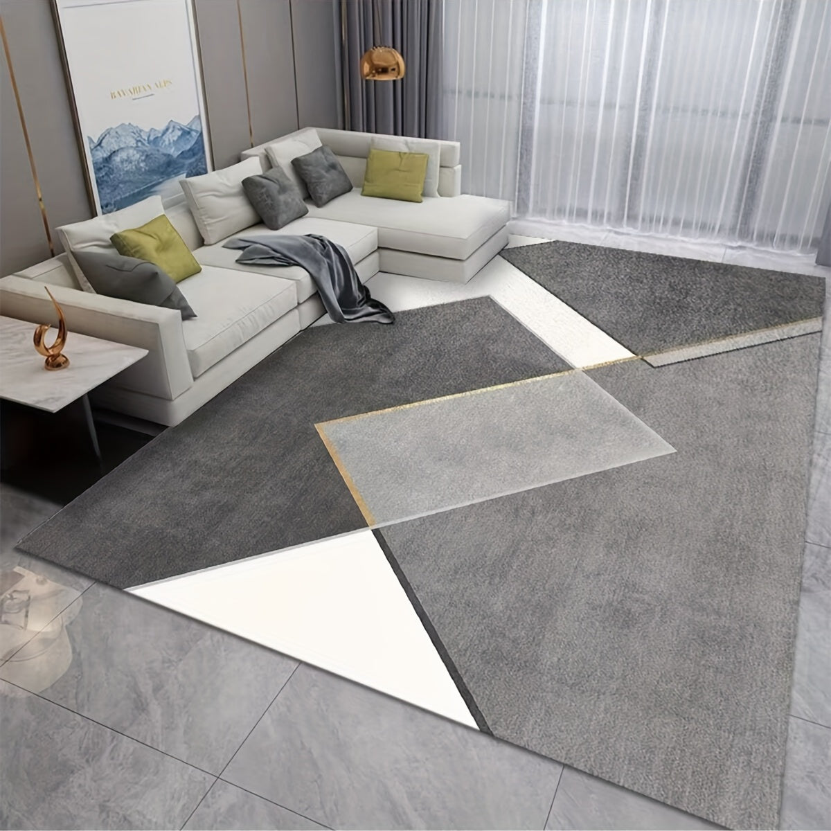 Large Area Rug Modern Crystal Velvet Non-slip Soft Rug