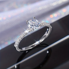 Rhinestone Decor Ring Holiday Party Jewelry Gift For Girls