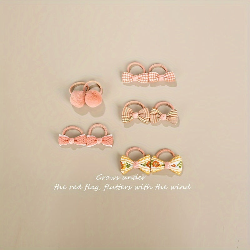 10pcs Bow Hair Ties for Girls