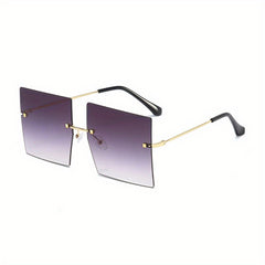 Square Rimless Sunglasses Gradient UV400 Sun Shades