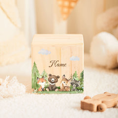 Wooden Piggy Bank Personalized Animal Designs Ideal Gift Boys Girls