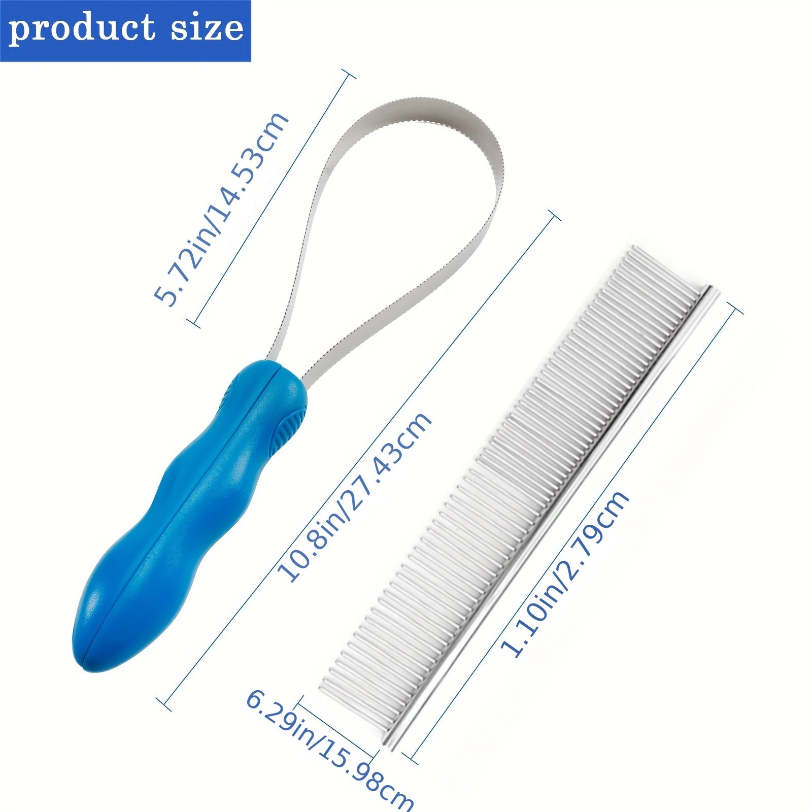 2pcs Dual Sided Dog Shedding Blade Pet Grooming Comb Set for Large Dog