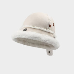 Plush Winter Bucket Hat for Women