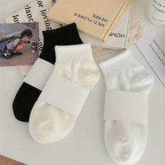 10 Pairs Solid Short Socks Comfy & Breathable Women's Stockings