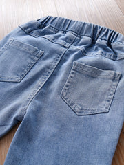Girls Jeans Lace Cuffs Bell Bottom Pants for Spring/Autumn