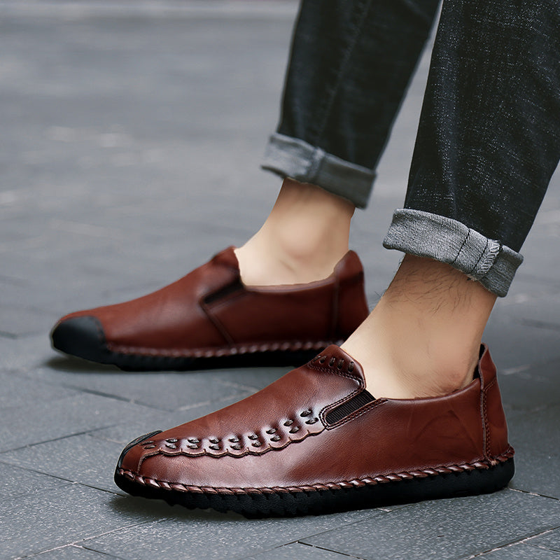 Men's Stitching Leather Outdoor Casual Walking Shoes