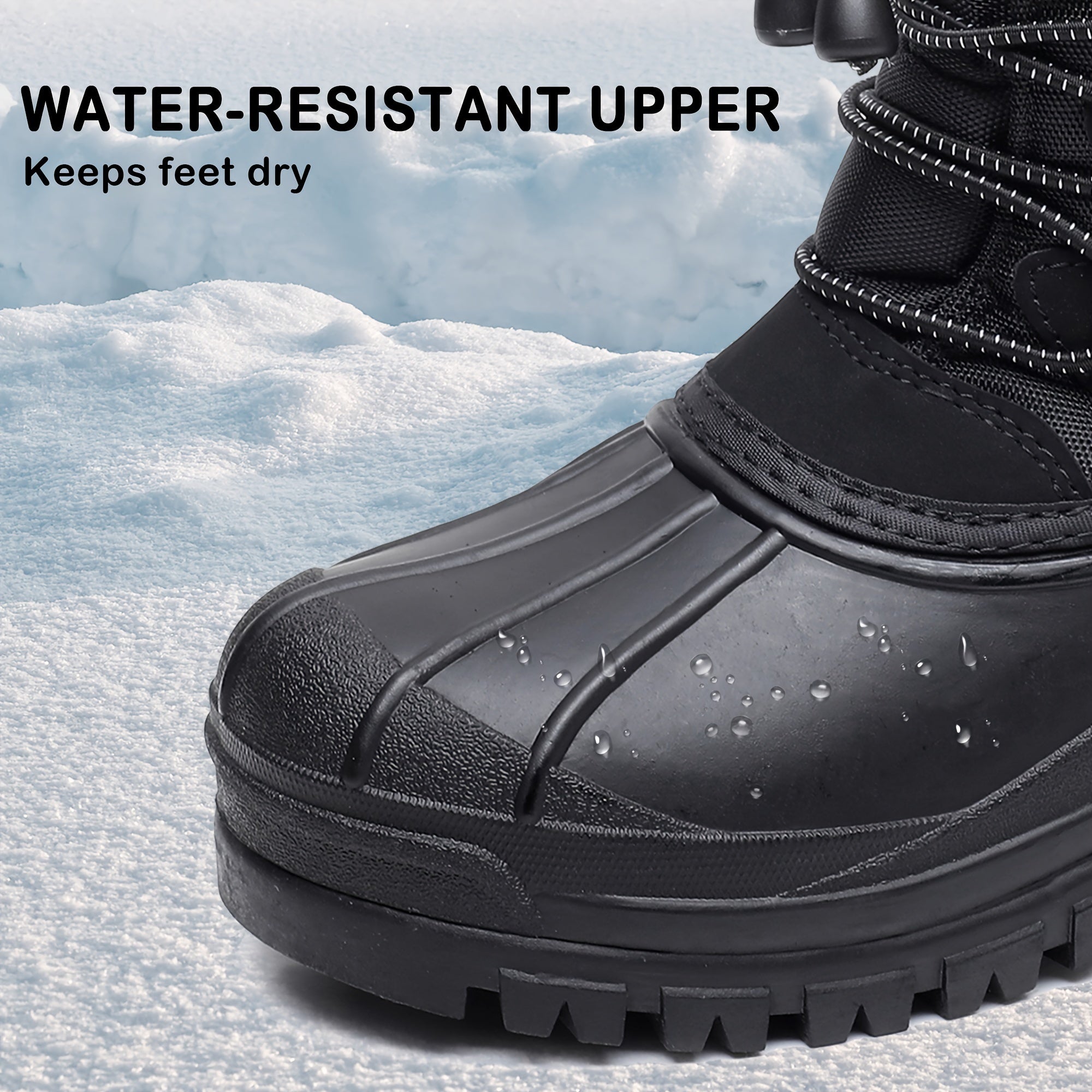 Boy's Snow Boots Fleece Lined Non slip Cozy Outdoor Hiking Shoes