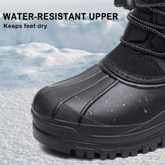 Boy's Snow Boots Fleece Lined Non slip Cozy Outdoor Hiking Shoes