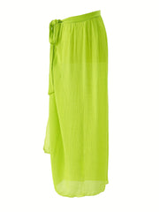 Sheer Cover Up Skirt Tie Side Beachwear Boho Style