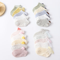 5pairs Baby Stripe Graphic Cotton Ankle Socks for Toddler Boys And Girls