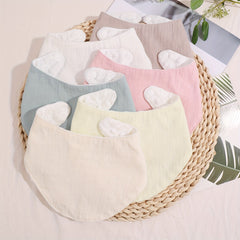 5pcs Baby Bibs Infant Fabric Bibs Triangle Scarf Feeding Burp Cloth