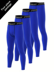 Men's Solid Leggings Active Sports Compression Pants