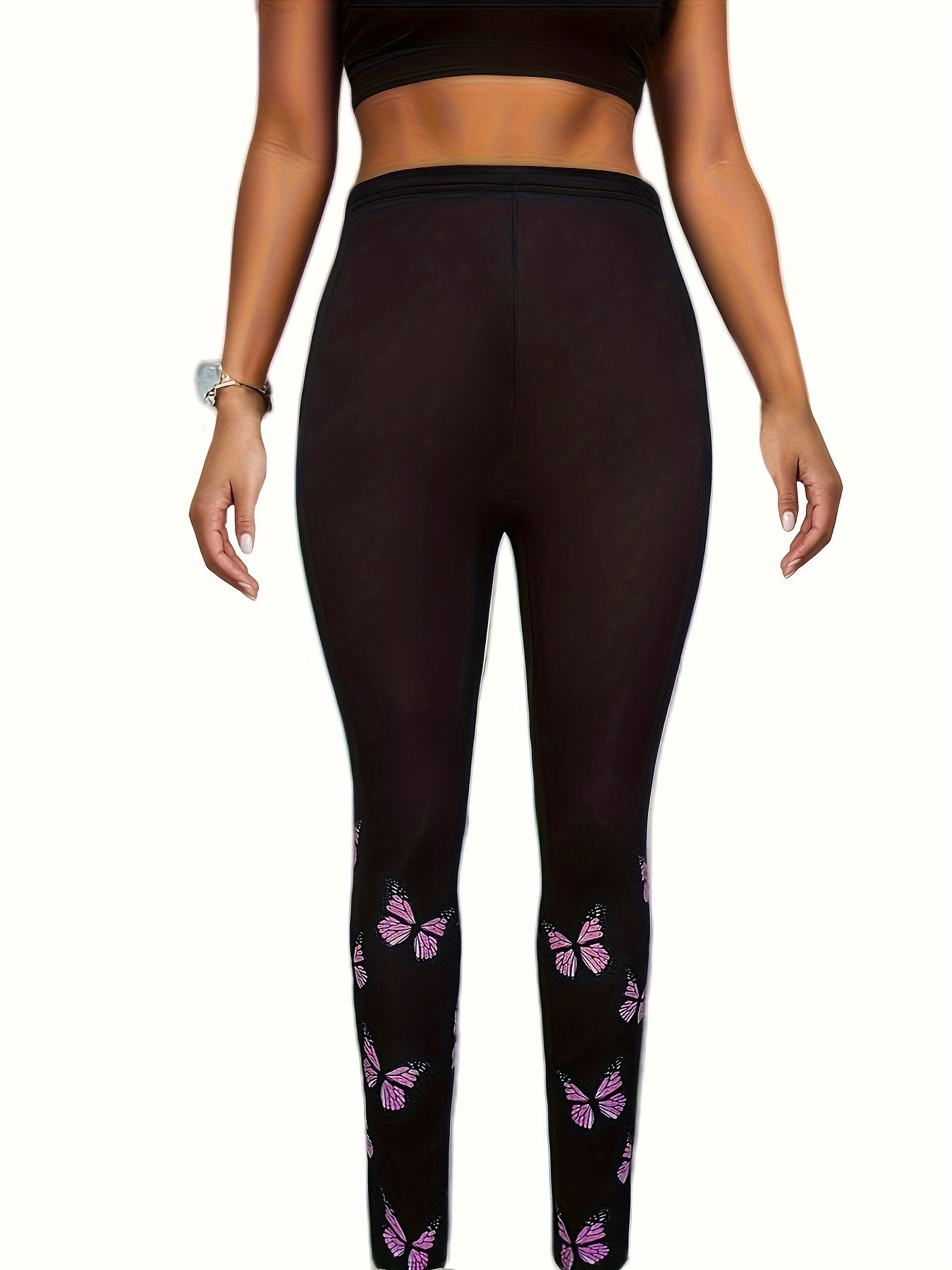Glitter Butterfly Print Long Sleeve Lounge Set