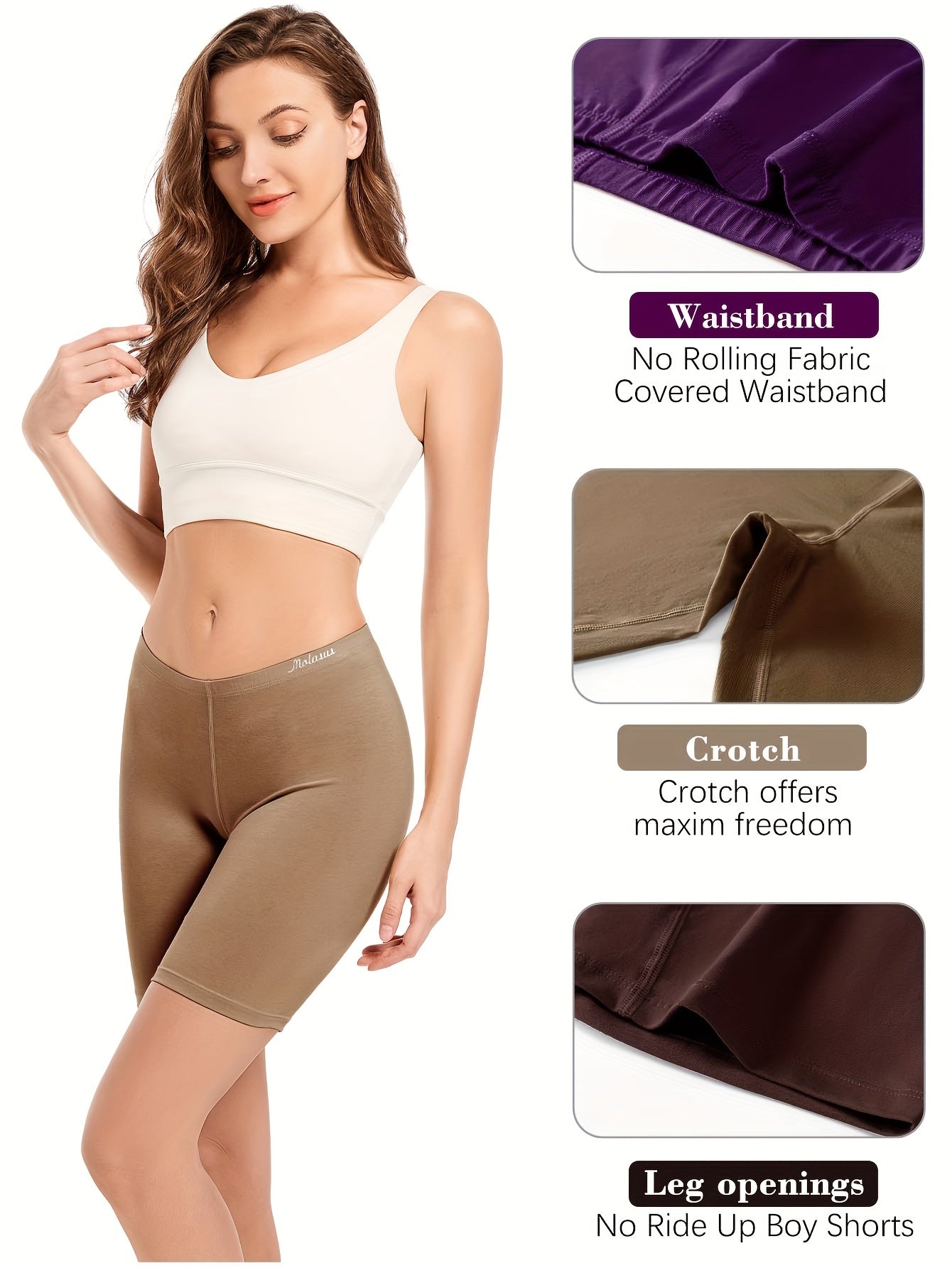 3pcs Seamless Boyshort Panties Soft & Comfortable Stretch Panties