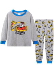 Cartoon Excavator Pajamas Long Sleeved Suit Home Clothes