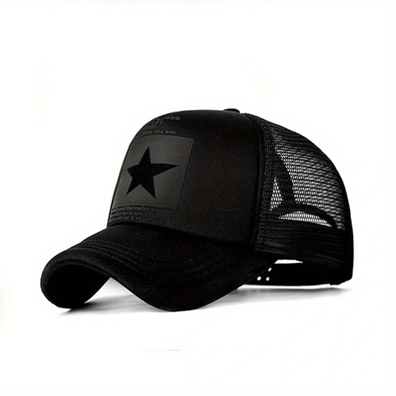 Unisex Mesh Trucker Hat Hip Hop Pentagram Print Baseball Cap