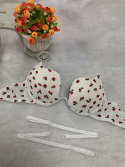 Floral Pattern Scoop Bras Comfortable Intimates Women's Lingerie