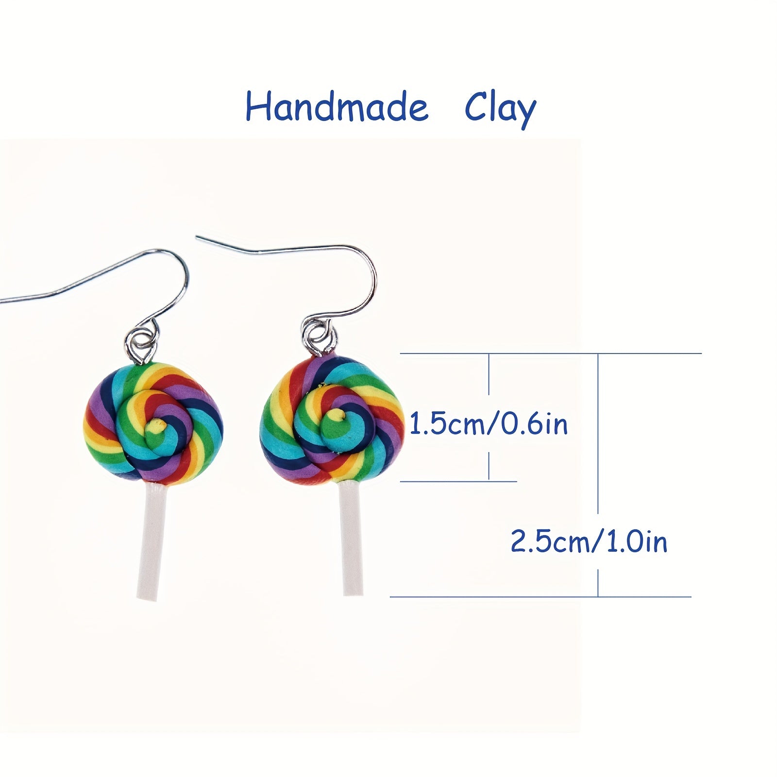 Colorful Rainbow Lollipop Dangle Earrings for Women