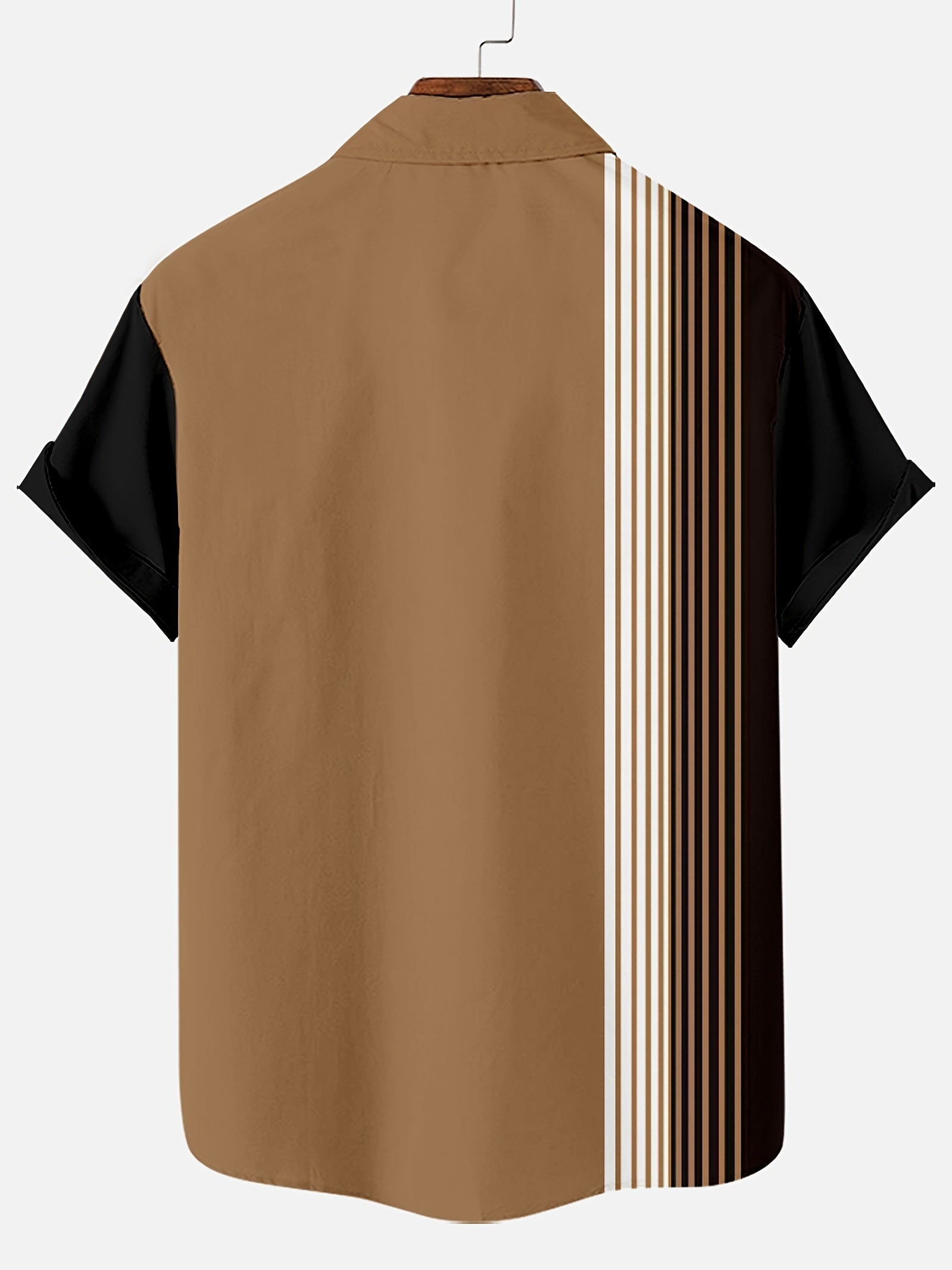 Stripe Pattern Print Men's Casual Short Sleeve Shirt