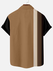 Stripe Pattern Print Men's Casual Short Sleeve Shirt