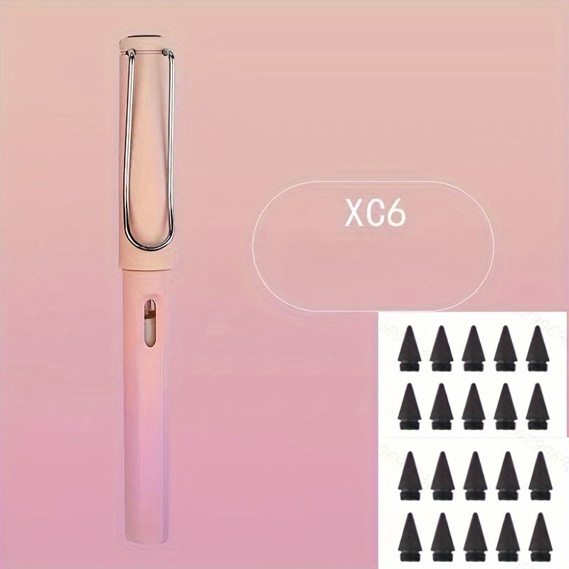 Cherry Pink Pen With 36 Tips Eternal Pencil Technology for Writing Sketching