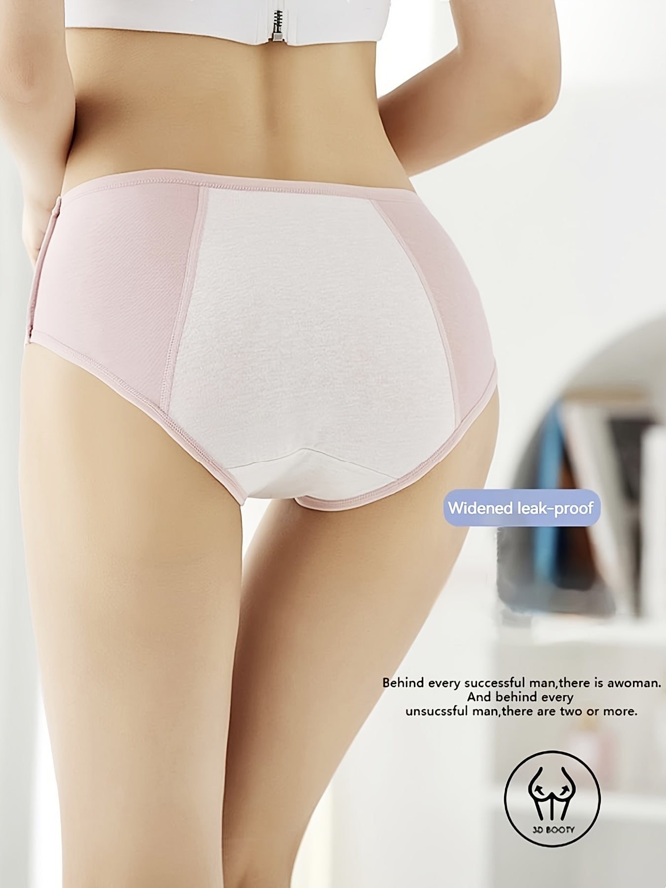 3pcs Solid Menstrual Period Panties Anti Leak